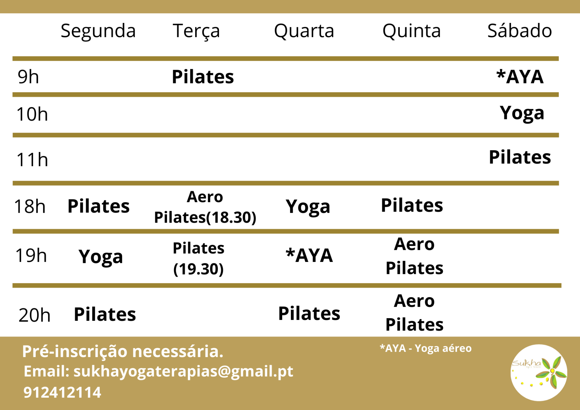 Pilates novos horários 